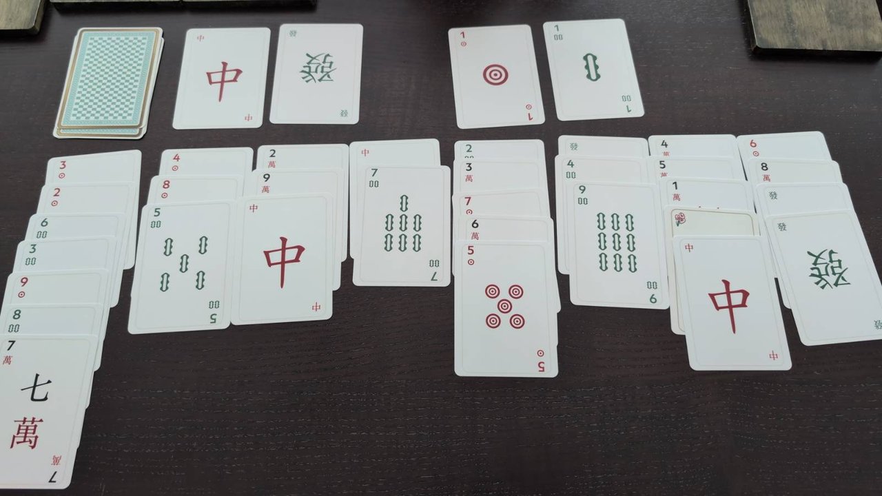 The physical cards playing Shenzhen Solitaire